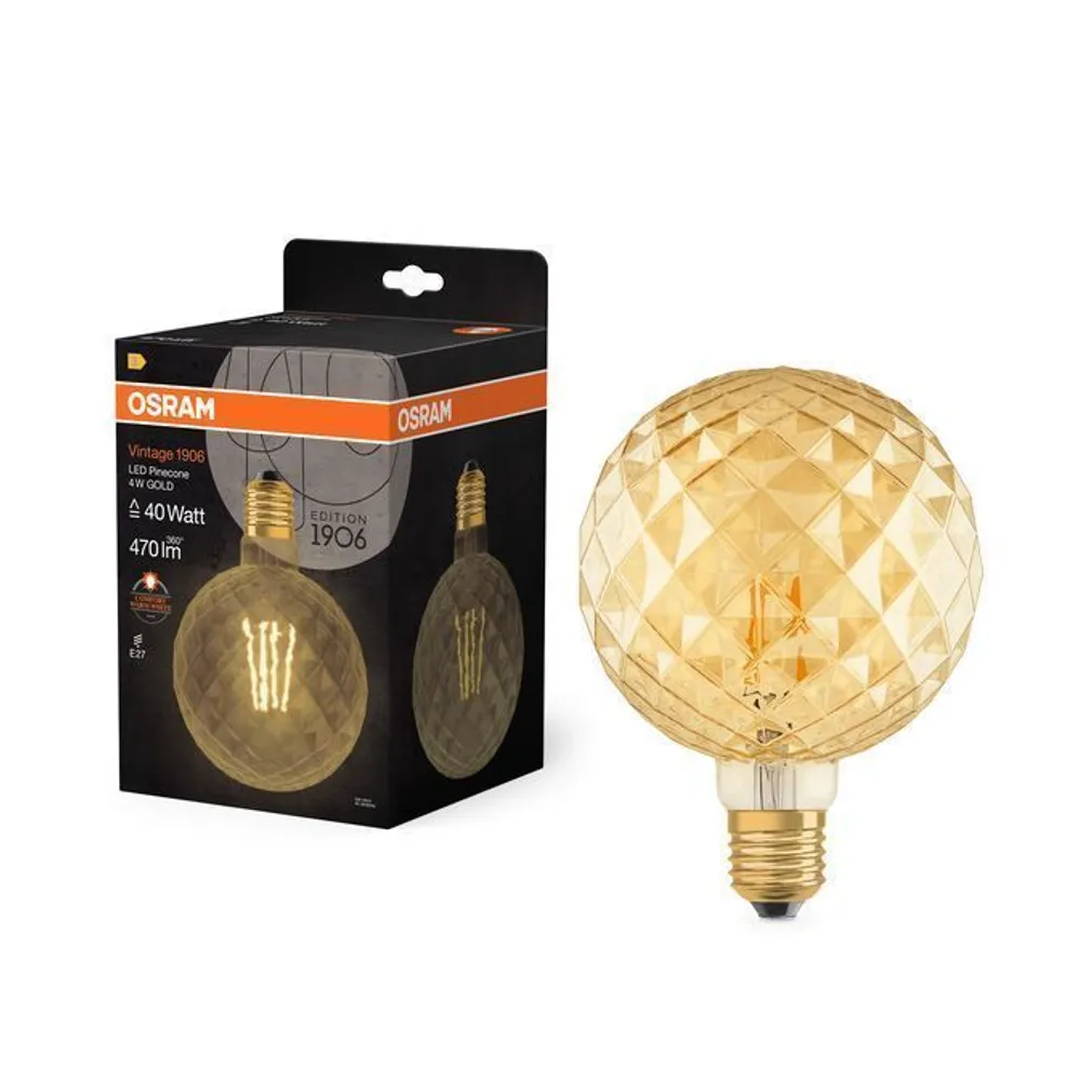 LED LAMP OSRAM BIG GLOBE 4W E27 470LM 2400K KULDNE
