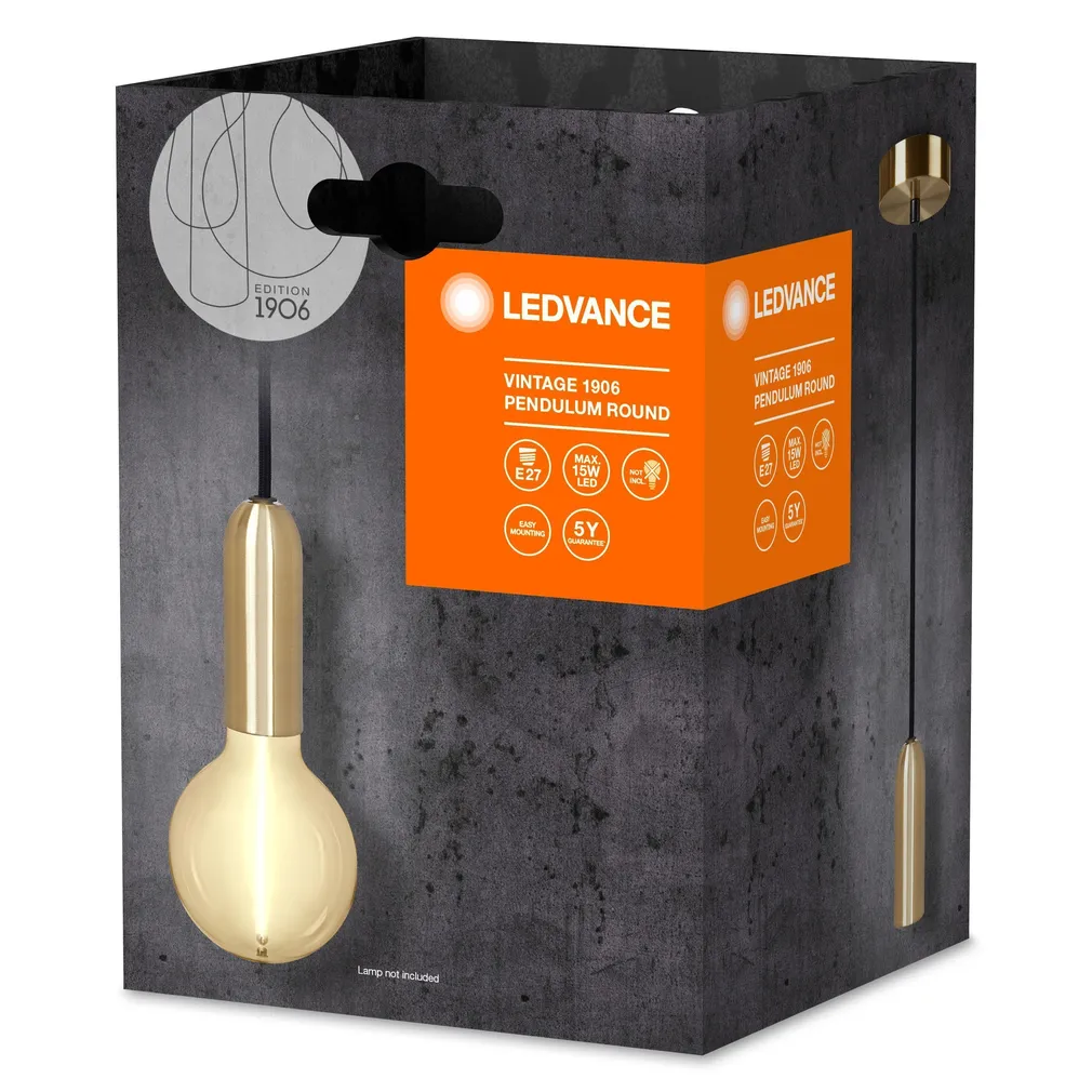 RIPPVALGUSTI LEDVANCE PENDULUM ROUND E27 KULDNE