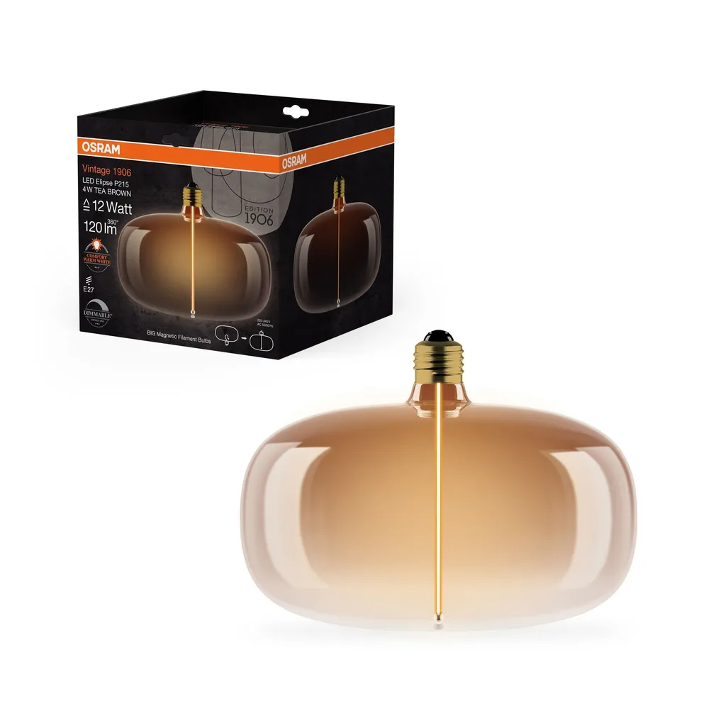 LED LAMP OSRAM VINTAGE BIG ELIPSE 12 4W E27 120LM 1800K TEEPRUUN