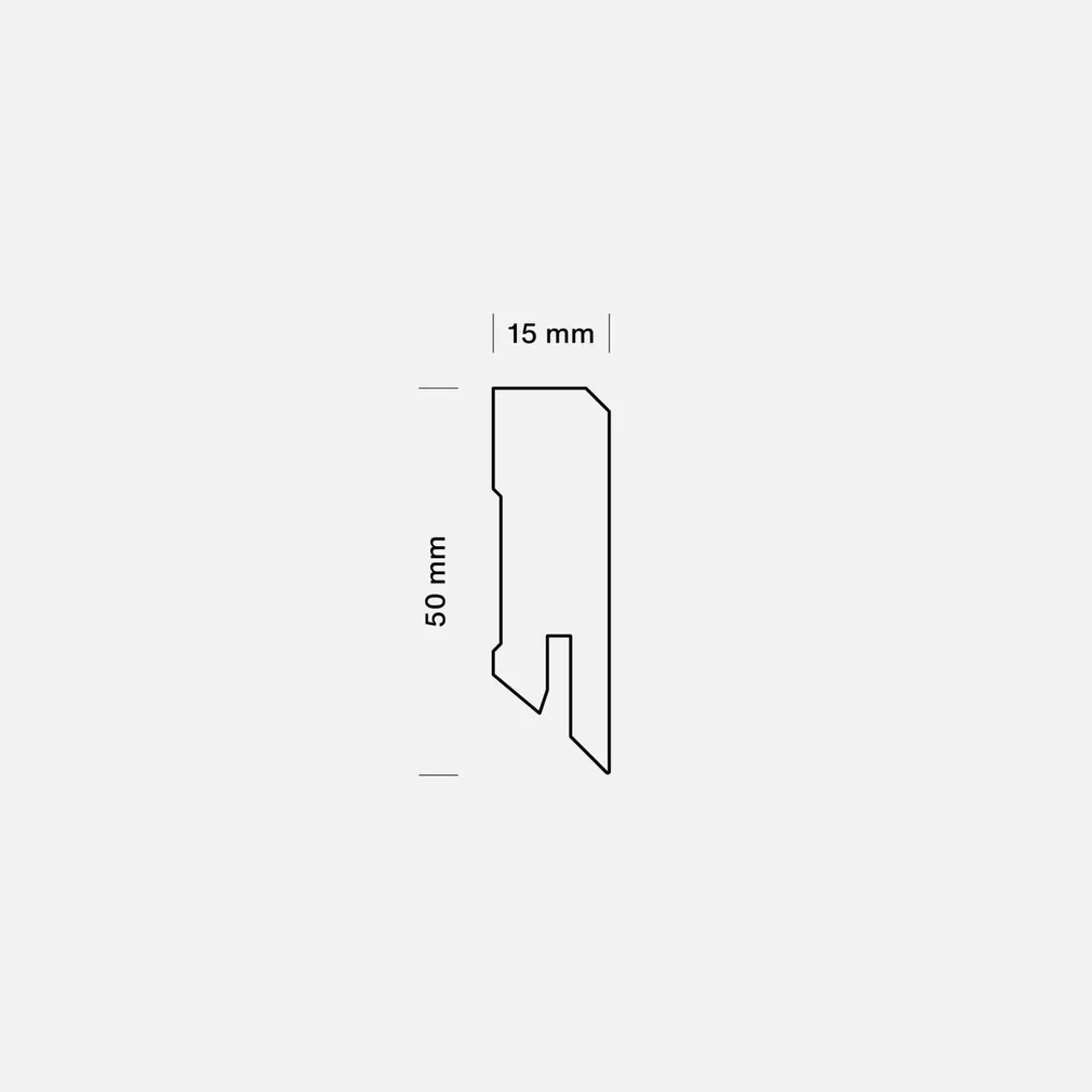 SOKLILIIST PEDROSS MDF 6054 SILE TAMM MALAGA 15X50MM 2,4M