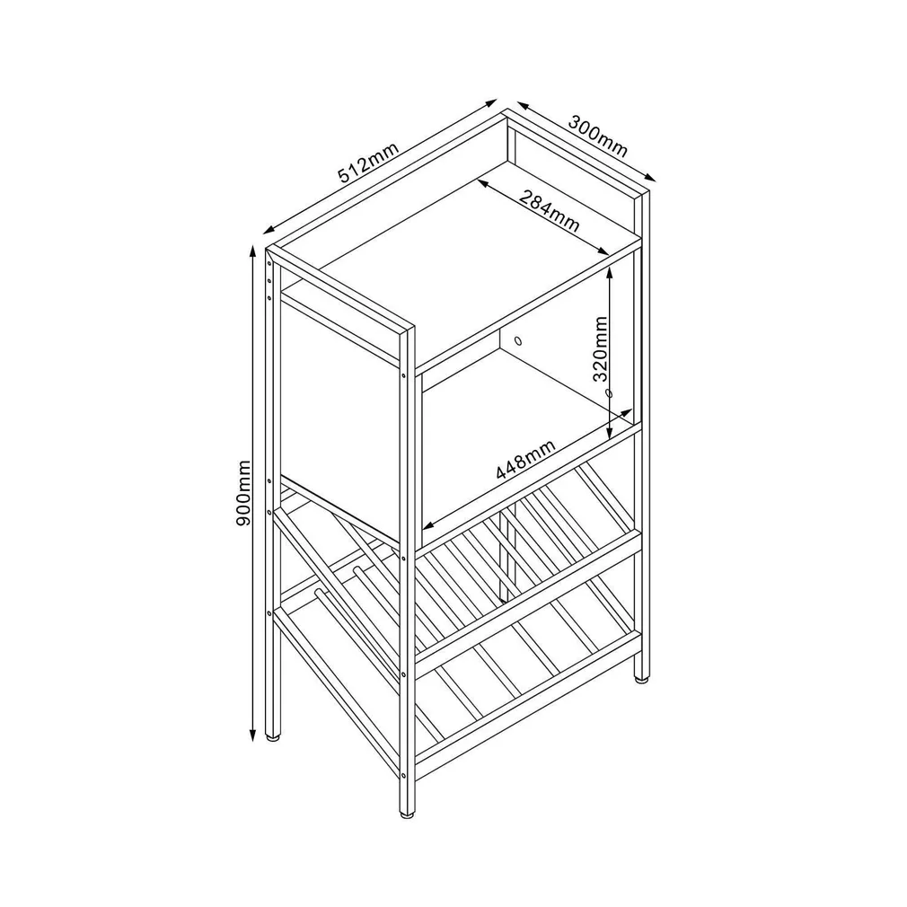 VEINIRIIUL HANNES 51X30XH90CM, RUSTIK MELAMIIN