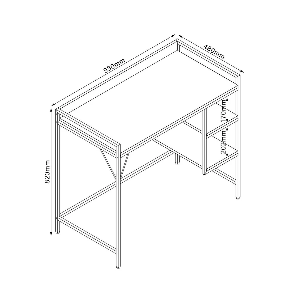 KIRJUTUSLAUD LESTER 93X48XH82CM, MELAMIIN