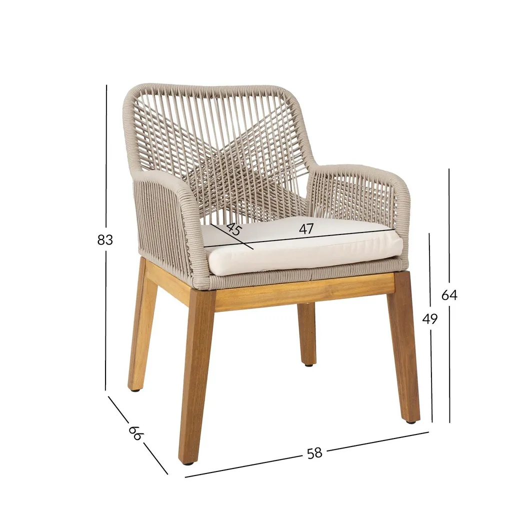 TOOL FLORIDA 58X66XH83CM, AKAATSIA, BEEŽ