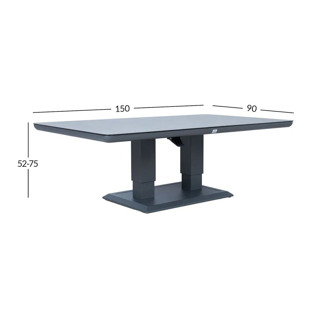LAUD TOMSON 150X90XH2-75CM, TUMEHALL KLAASPLAADIGA