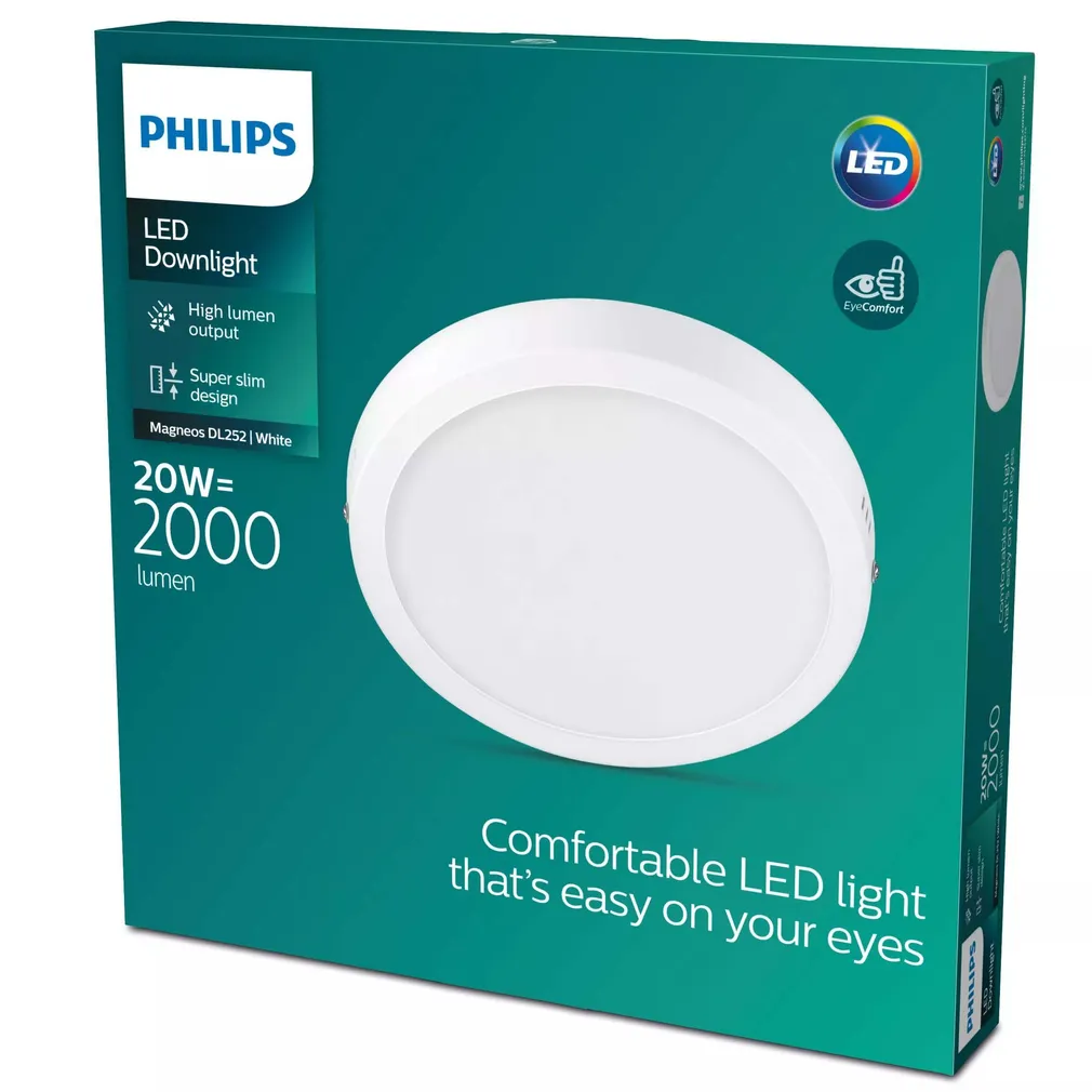 PLAFOON PHILIPS MAGNEOS DL252 ÜMMARGUNE 20W 2700K IP20 VALGE