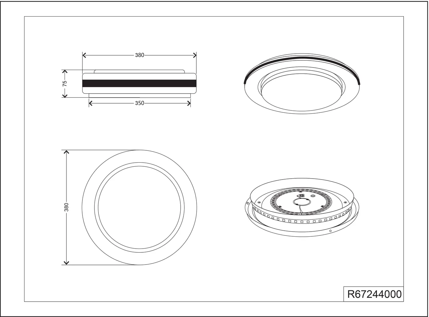 PLAFOON LED TRIO CARTIDA 17W VALGE