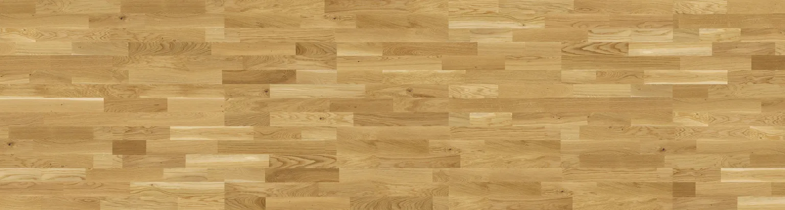 NATURAALPARKETT MOLTI 10MM TAMM, 3-LIPILINE, LÄBIPAISTEV LAKK