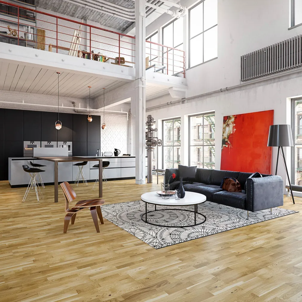 NATURAALPARKETT MOLTI 10MM TAMM, 3-LIPILINE, LÄBIPAISTEV LAKK