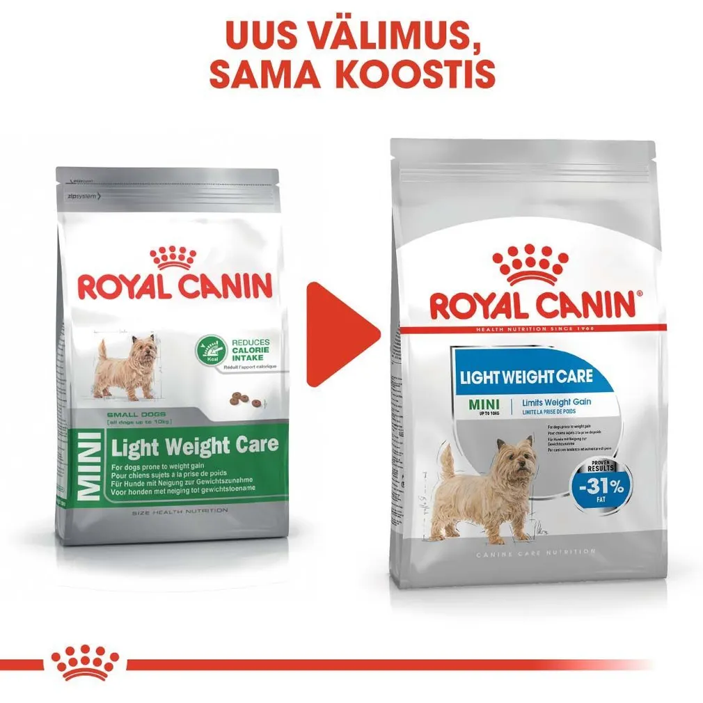 KUIVTOIT ROYAL CANIN LIGHT WEIGHT VÄIKEST KASVU KOERTELE 3KG