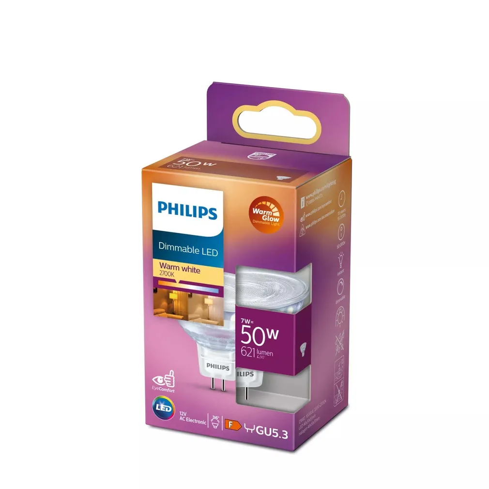 LED KOHTVALGUSTI PHILIPS 50W GU5.3 WW 12V 36D WGD