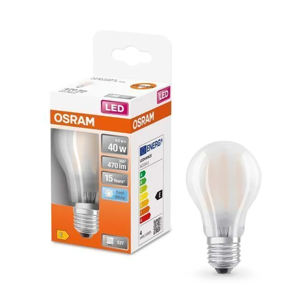 LED LAMP OSRAM STAR CLASSIC A FR 3,4W 840 E27 NON-DIM