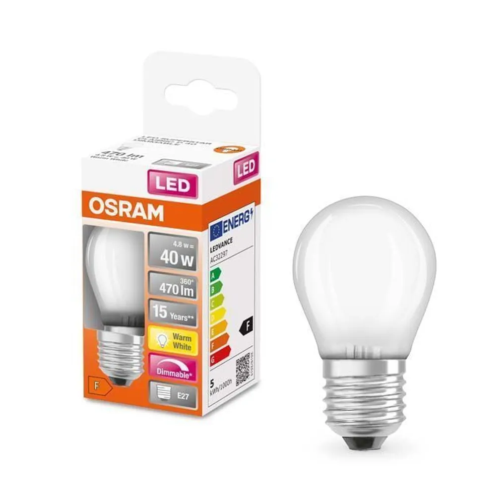 LED LAMP OSRAM SSTAR CLASSIC P FR 4,8W 827 E27 DIM