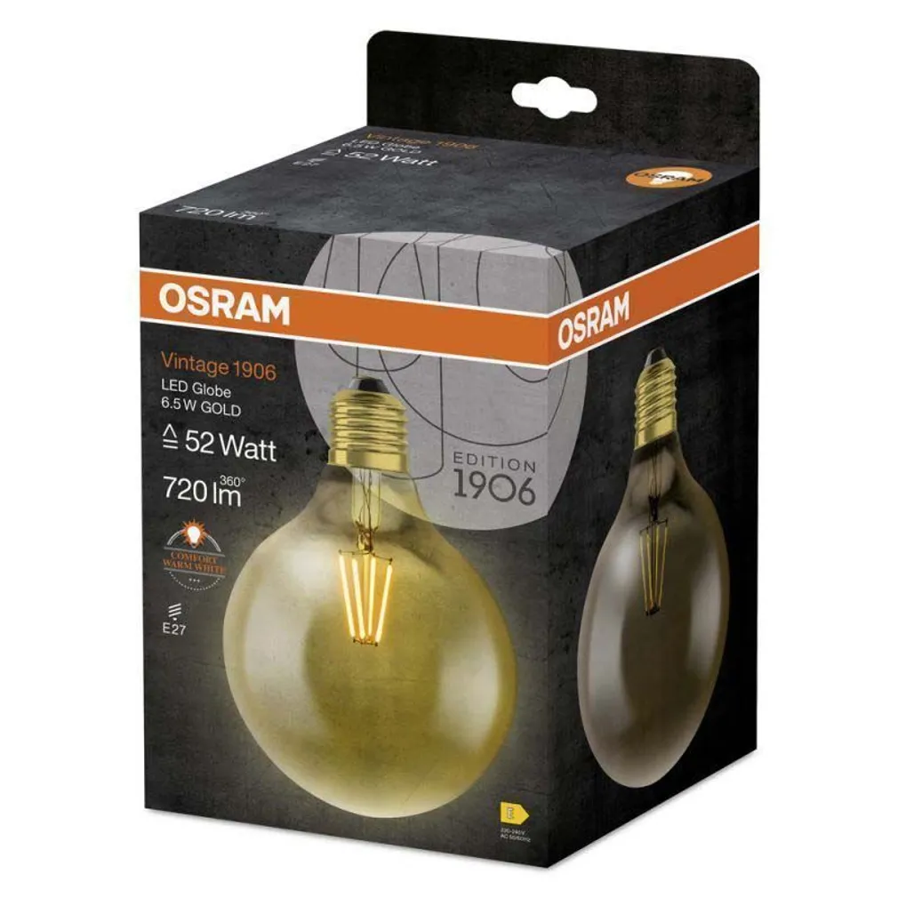 LED LAMP OSRAM CLASSIC GLOBE125 FIL 6,5W 824 E27 NON-DIM KULDNE