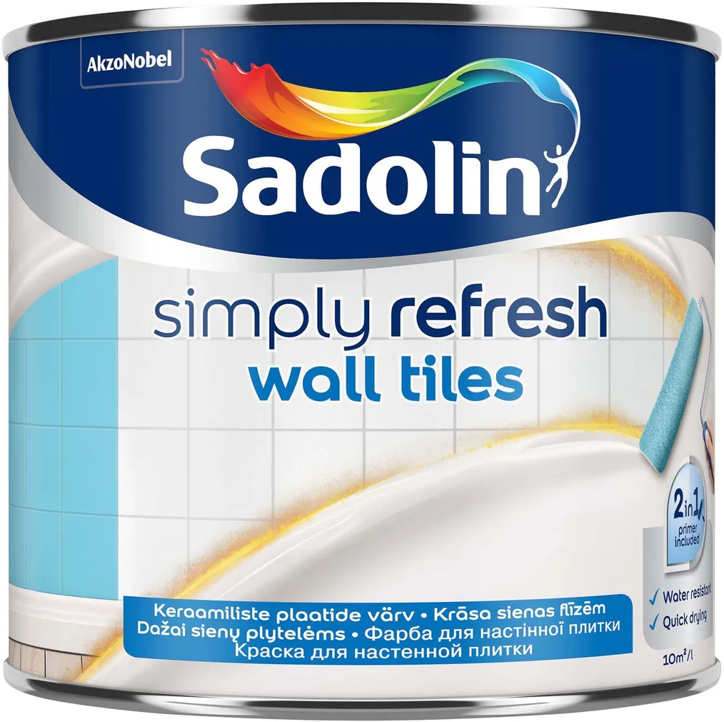 SEINAPLAATIDE VÄRV SADOLIN SIMPLY REFRESH CERAMIC TILES BW 0,5L VALGE POOLMATT