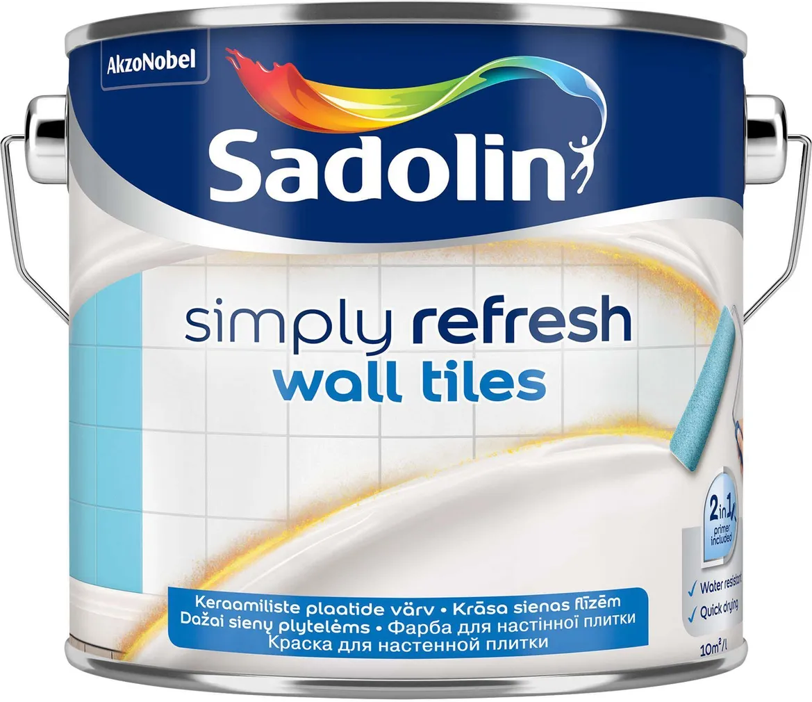 SEINAPLAATIDE VÄRV SADOLIN SIMPLY REFRESH CERAMIC TILES BW 2,5L VALGE POOLMATT
