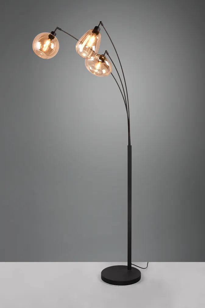 PÕRANDALAMP TRIO LUMINA 3XE14 MATT MUST/AMBER