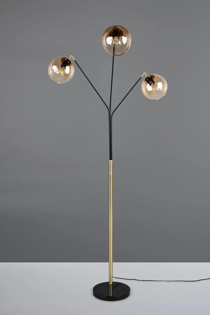 PÕRANDALAMP TRIO PAXTON  3XE27 MATT MUST/KULDNE