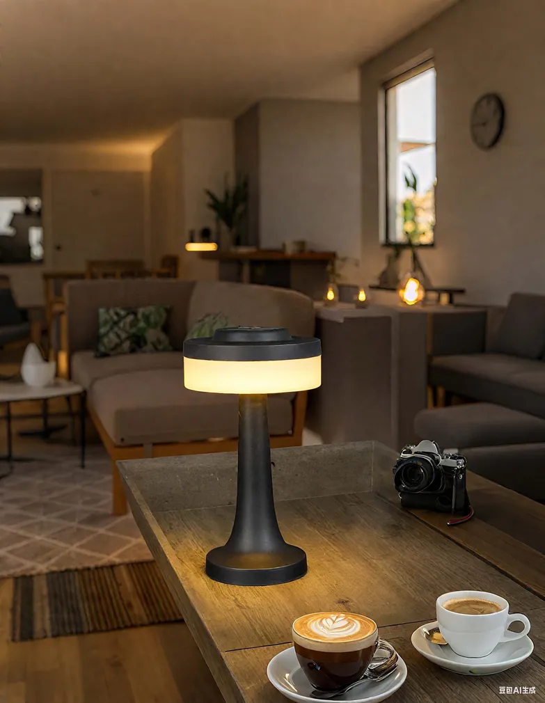 LAUALAMP SOLAR 19,5CM MUST