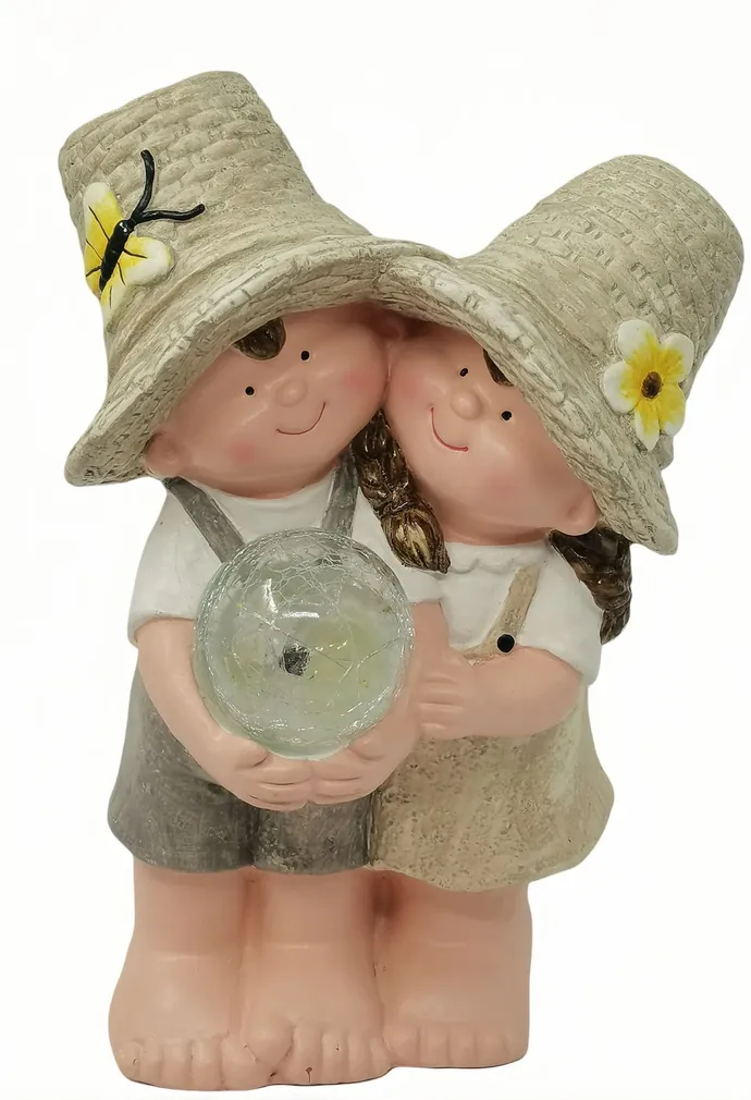 AIAVALGUSTI SOLAR POISS JA TÜDRUK LED 1,2V 40MAH 38CM