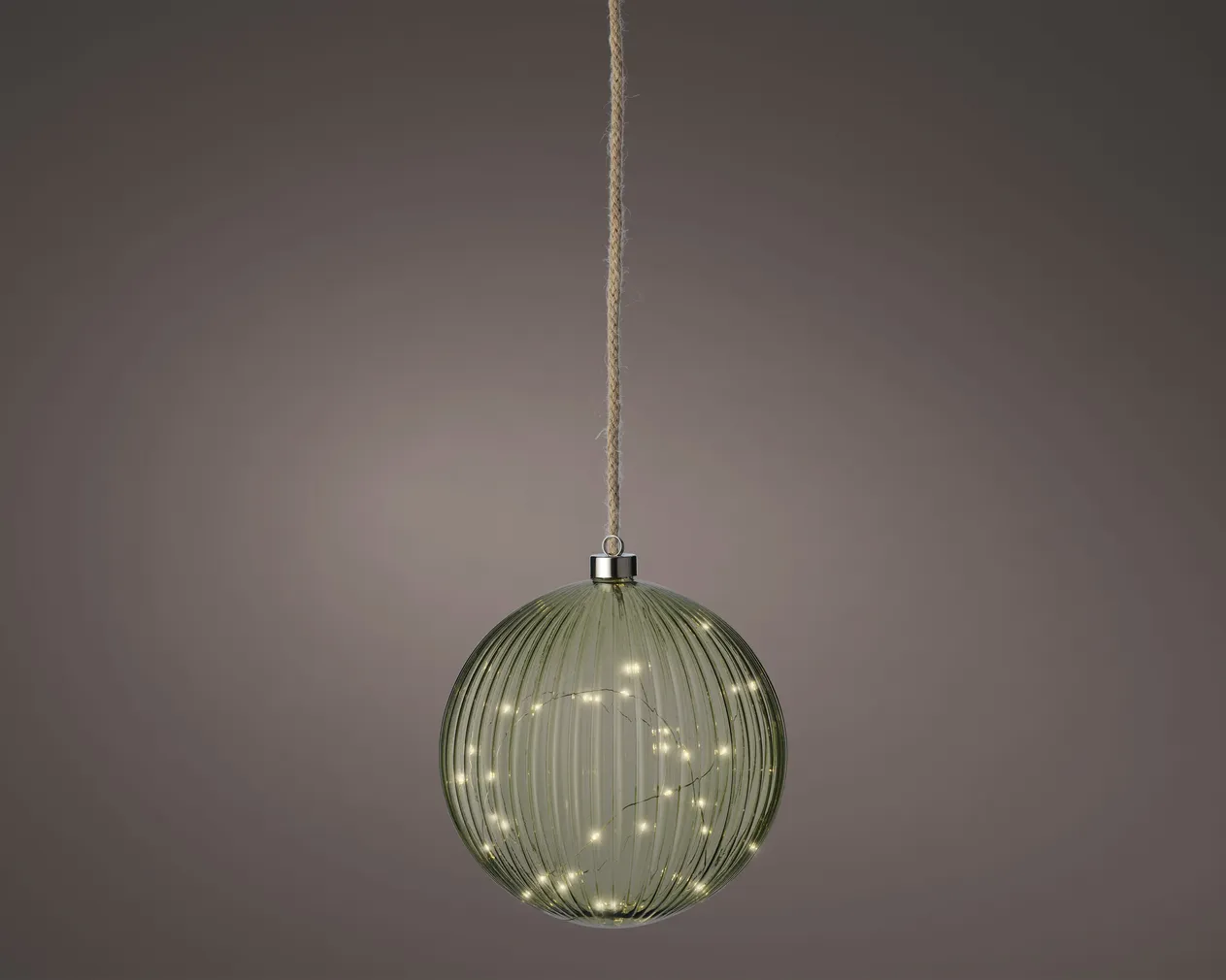 JÕULUKUJU PALL 40LED KLAAS 20CM ROHELINE