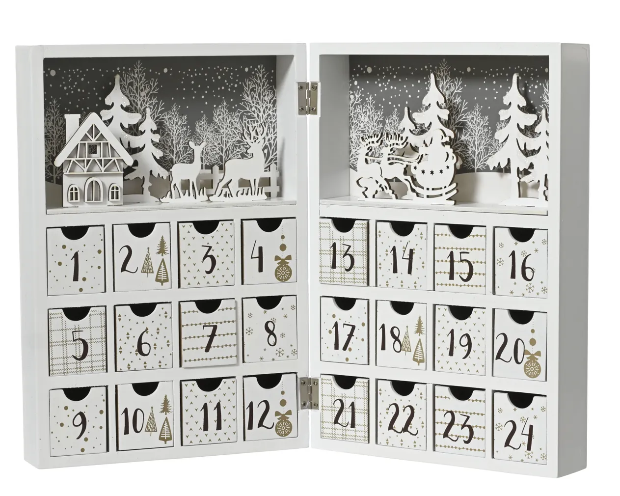 ADVENDIKALENDER 21X9,2X30CM VALGE