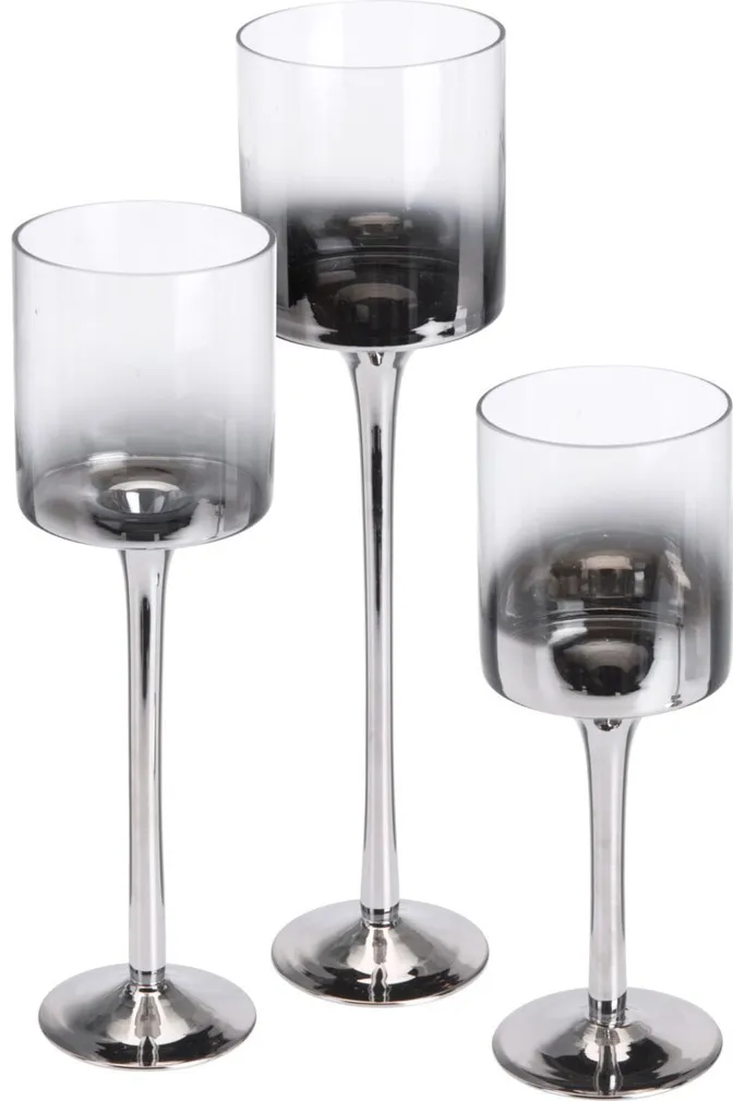 KÜÜNLAHOIDJATE KOMPLEKT 3-OSALINE KLAAS HÕBE