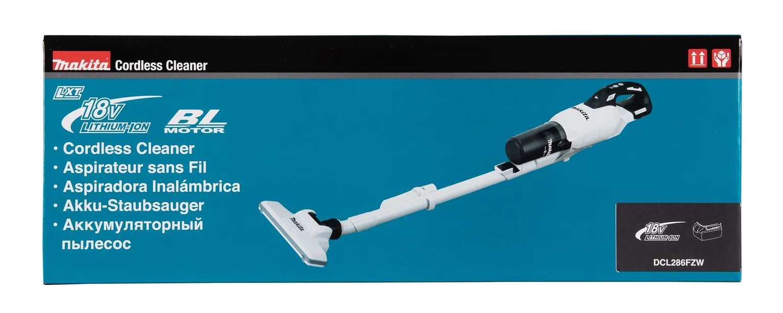 AKUTOLMUIMEJA MAKITA DCL286FZB TSÜKLONFILTRIGA, VALGE, AKU JA LAADIJATA