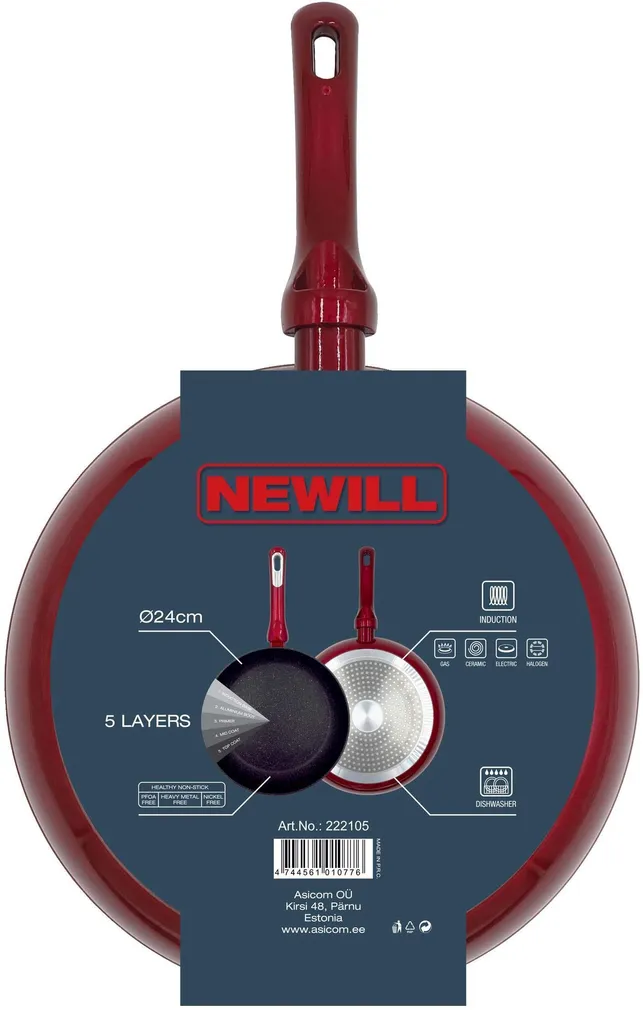 PRAEPANN NEWILL COSMO KLAASIST KAANEGA Ø24CM, INDUKTSIOON