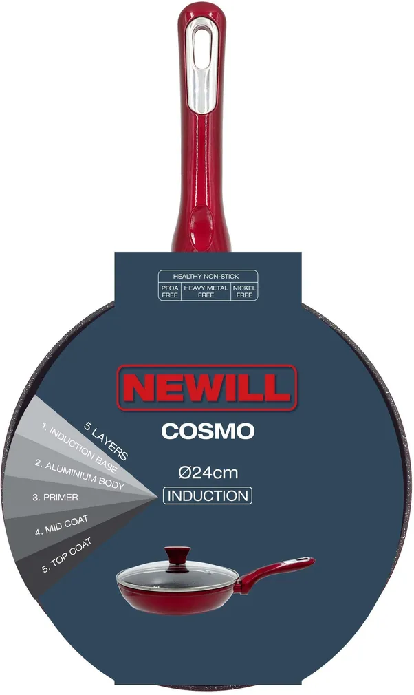 PRAEPANN NEWILL COSMO KLAASIST KAANEGA Ø24CM, INDUKTSIOON