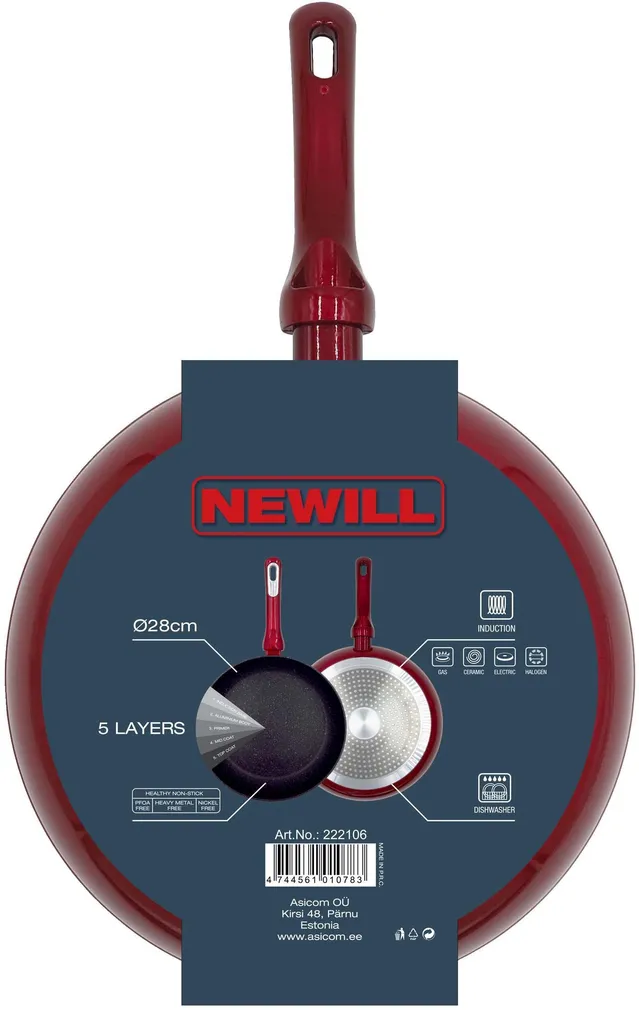 PRAEPANN NEWILL COSMO KLAASIST KAANEGA Ø28CM, INDUKTSIOON