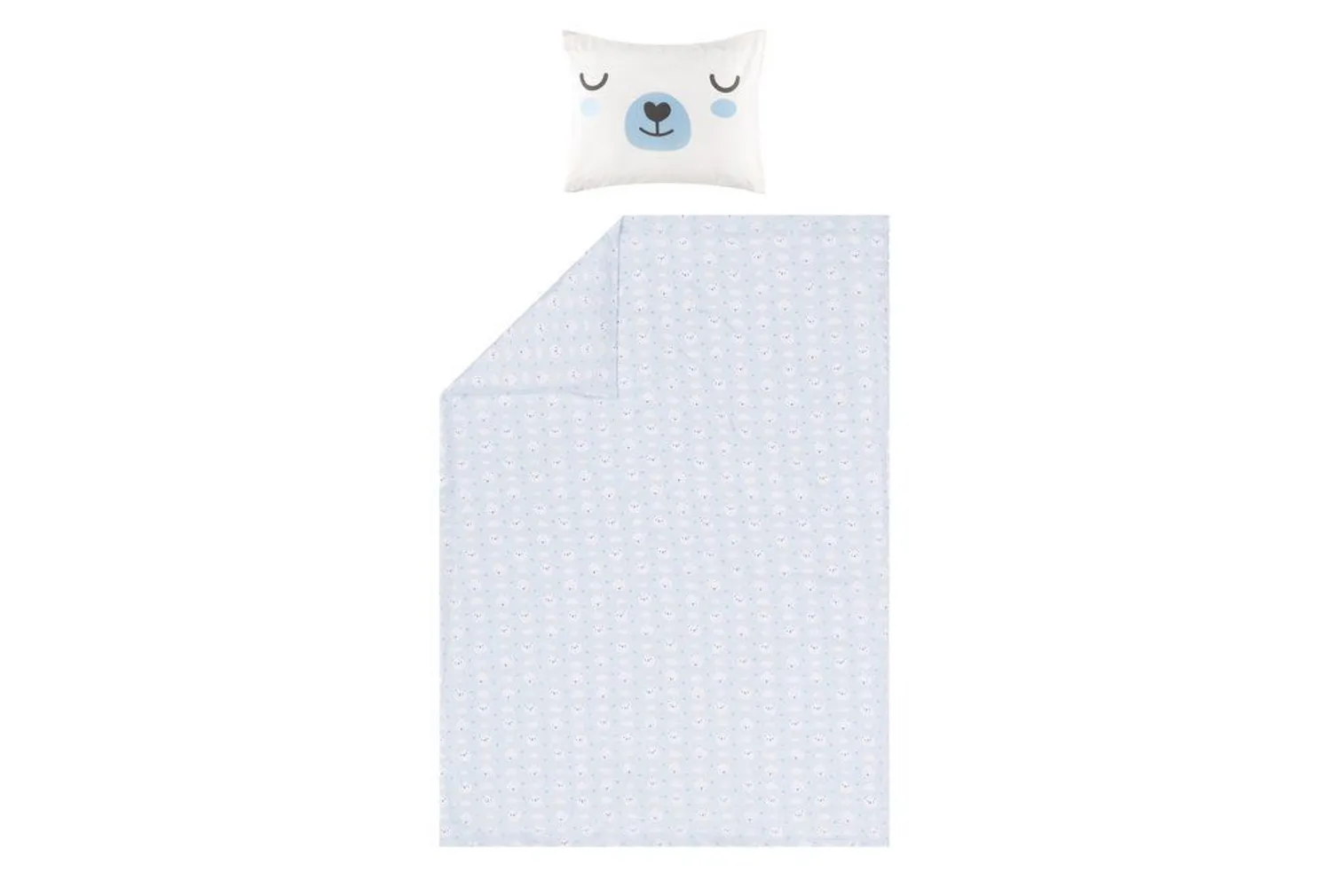 VOODIPESUKOMPLEKT 4LIVING 150X210CM + 50X60CM SININE