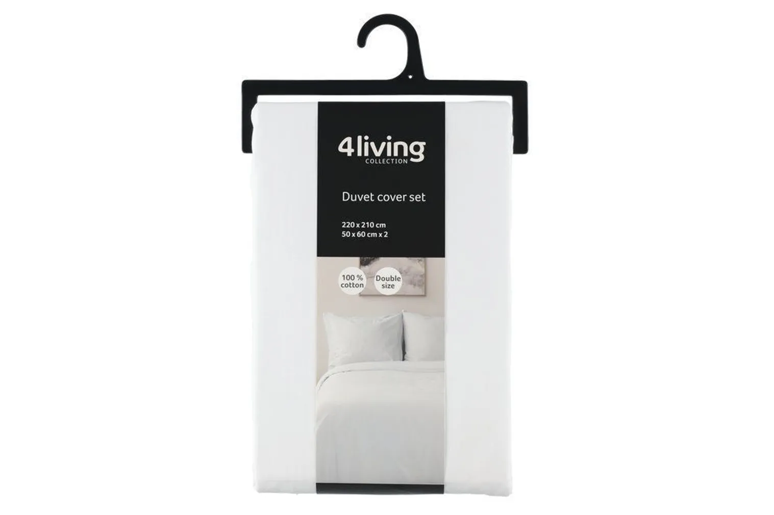 VOODIPESUKOMPLEKT 4LIVING ELLA 220X210CM + 2X50X60CM VALGE