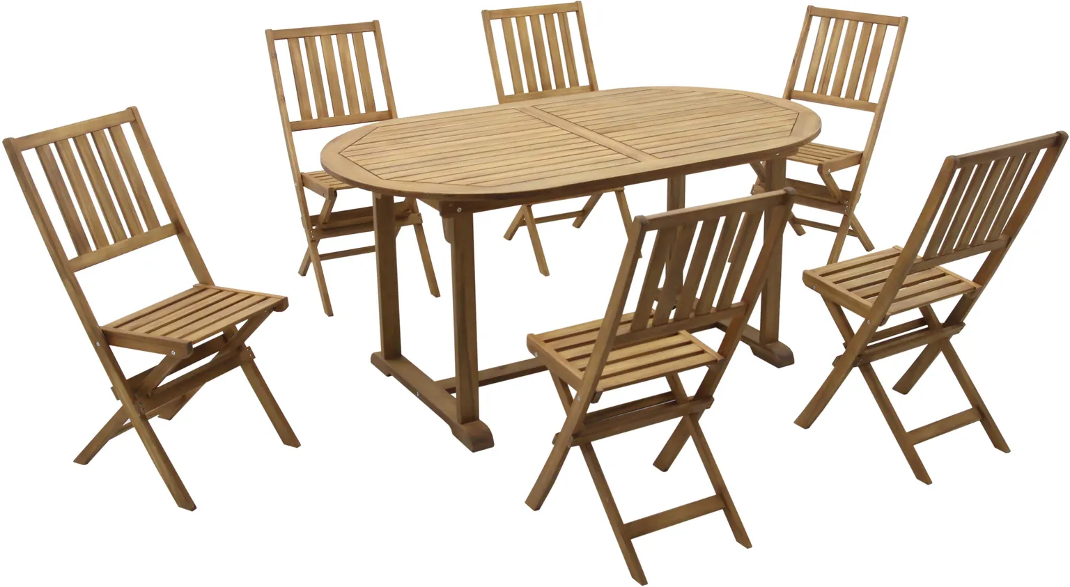 SÖÖGILAUAKOMPLEKT LAUD JA 6-TOOLI, KOKKUPANDAV PUIT