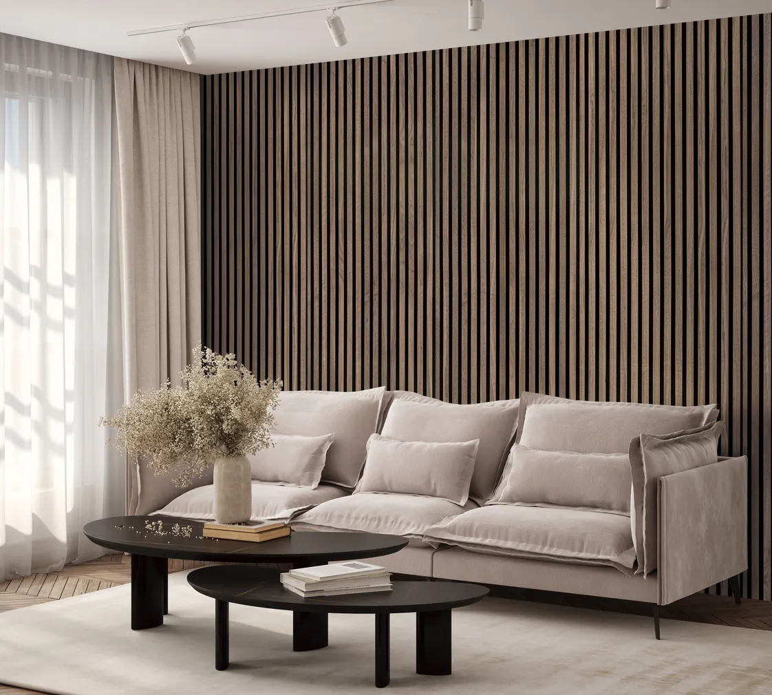 AKUSTILINE SEINAPANEEL PÄHKLIPUU SPOONIGA 22X605X2440MM