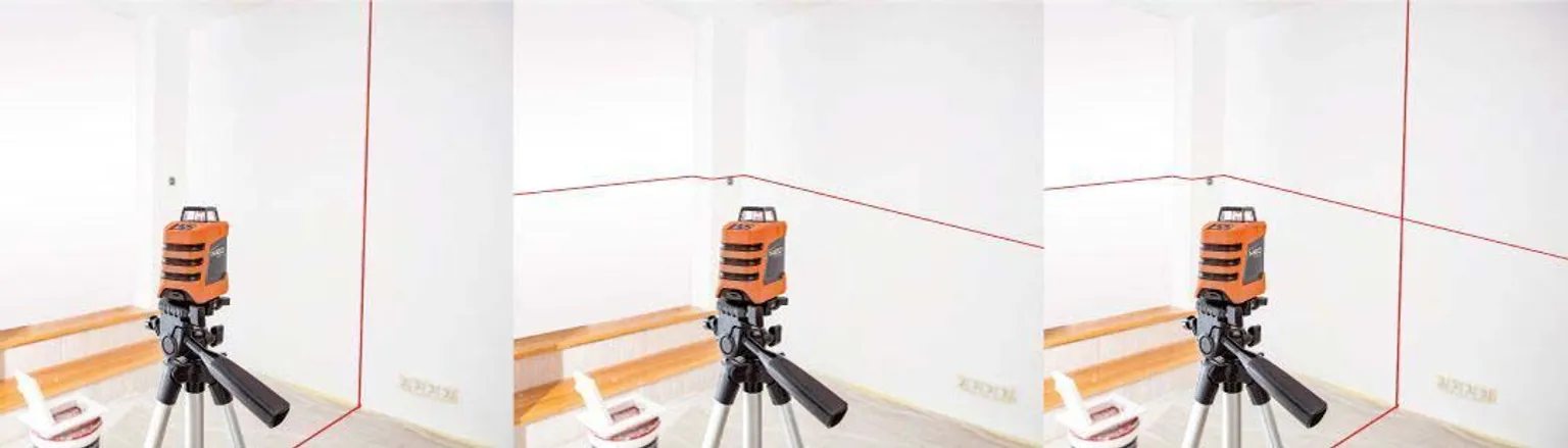 LASERLOOD PUNANE+STATIIV, 360H+V, 15M ± 0,3 MM/M