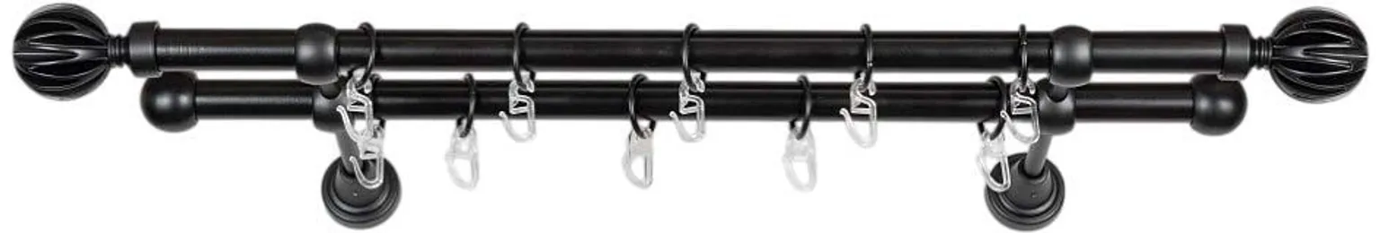 KARDINAPUU DEKORIKA MATERA-KULDA KAHEREALINE 1,6M Ø19MM MUST