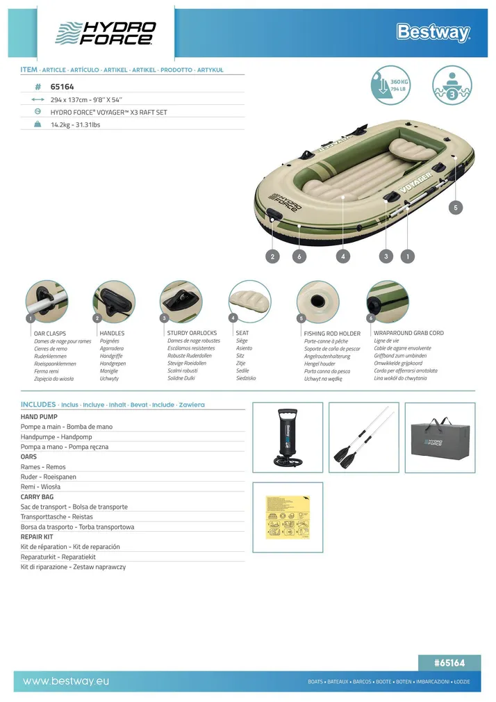 PAAT TÄISPUHUTAV HYDRO-FORCE VOYAGER 294X137CM