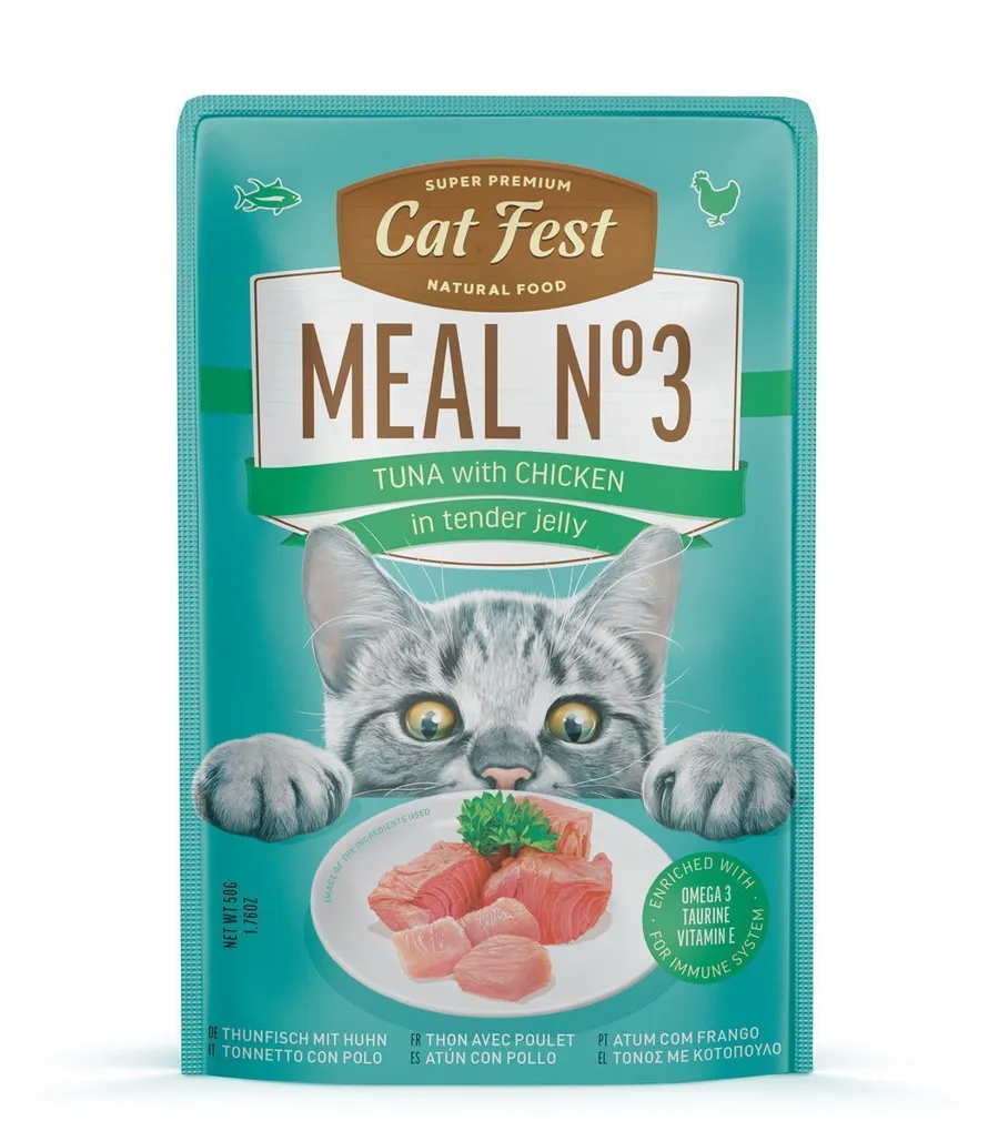 MÄRGTOIT CATFEST KASSIDELE TUUNIKALA TARRETIS KANALIHAGA 12X50G