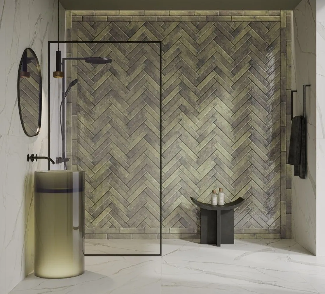 SEINAPLAAT MONPELLI OLIVE MIX STR. 6,5X29,8CM 0,93M² PAKIS