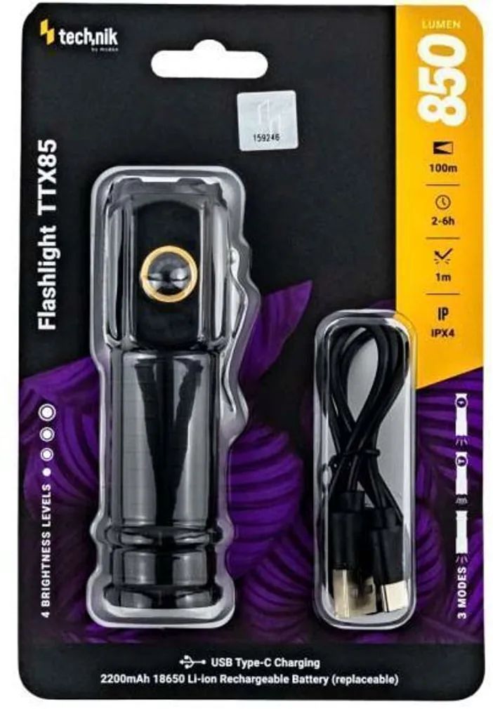 TASKULAMP TECHNIK LED TTX85 850LM IPX4 USB-C