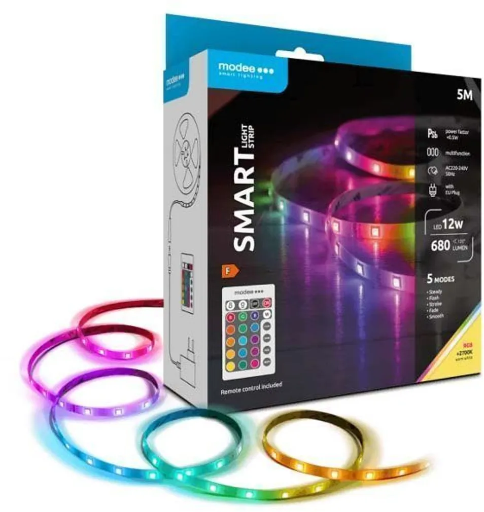 RIBAVALGUSTI MODEE LED 5M 12W 230V 680LM RGB+2700K