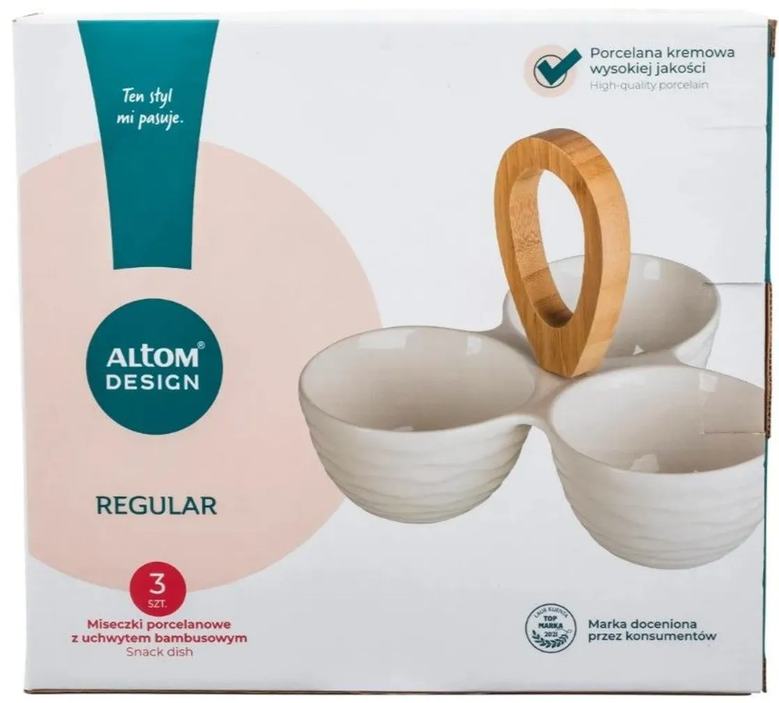 SERVEERIMISNÕU ALTOM DESIGN KÄEPIDEMEGA VALGE/BAMBUS