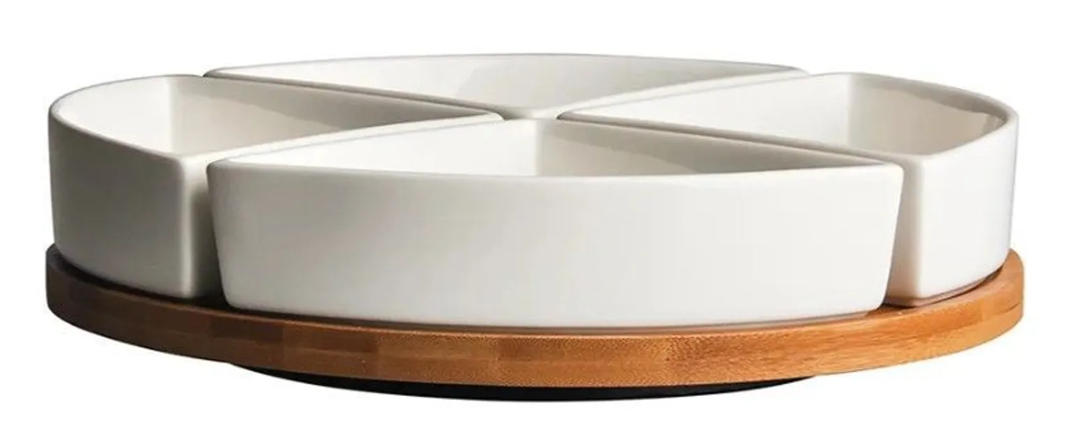 SERVEERIMISKOMPLEKT ALTOM DESIGN 5-OSALINE VALGE/BAMBUS