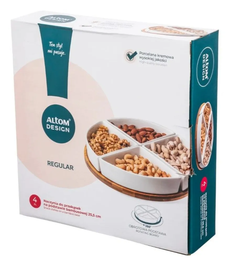 SERVEERIMISKOMPLEKT ALTOM DESIGN 5-OSALINE VALGE/BAMBUS