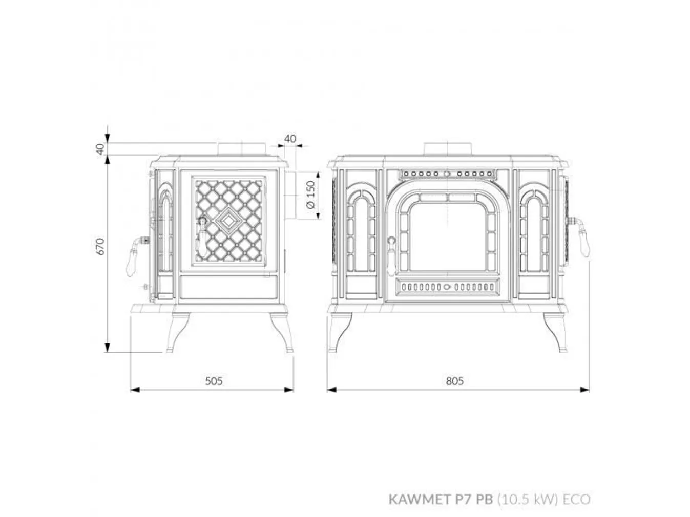 MALMKAMIN-PLIIT KAWMET P7 10,5KW VASAKPOOLNE