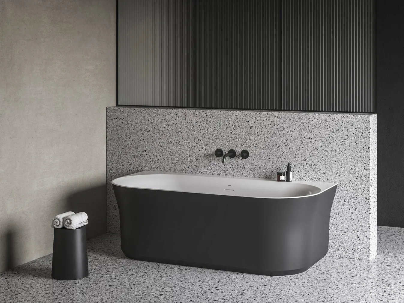 AKRÜÜLVANN RAVAK YPSILON WALL 178X86CM MUST/VALGE