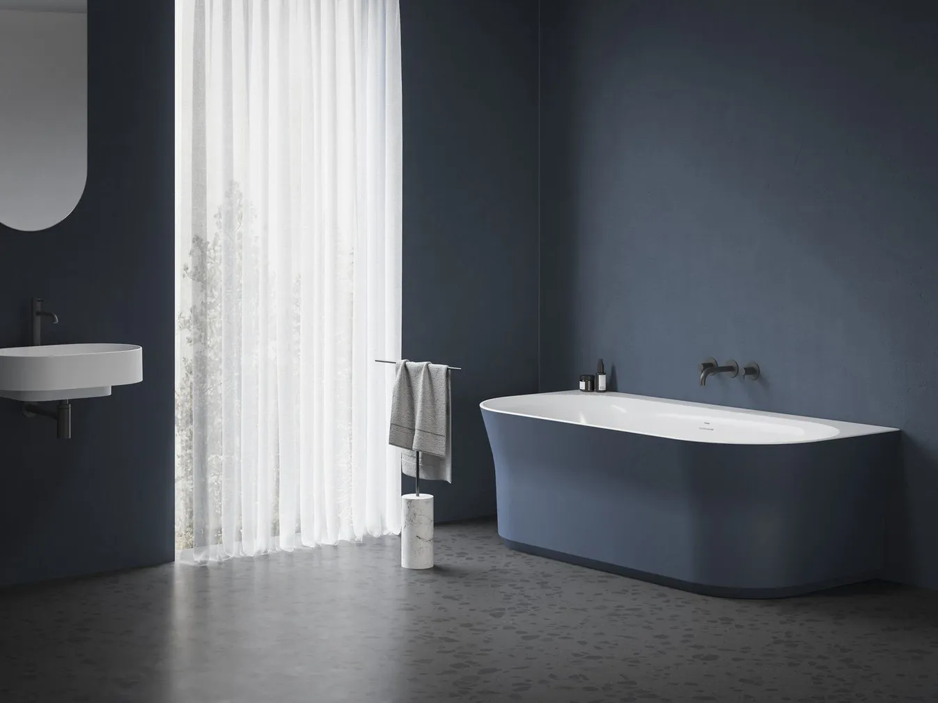 AKRÜÜLVANN RAVAK YPSILON WALL 178X86CM DEEPSEA BLUE/VALGE