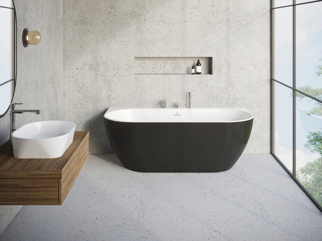 AKRÜÜLVANN RAVAK FREEDOM WALL 166X80CM MUST