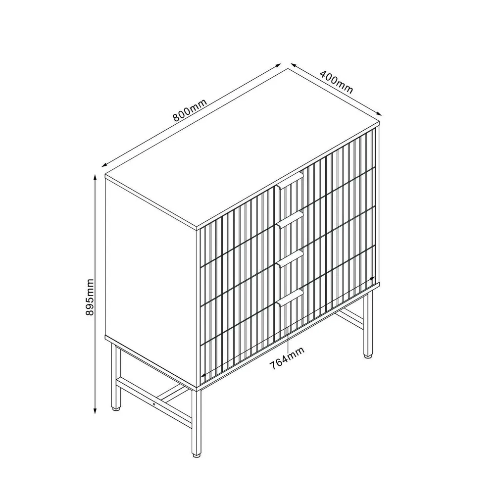 KUMMUT HELVE 80X40XH89,5CM, MELAMIIN