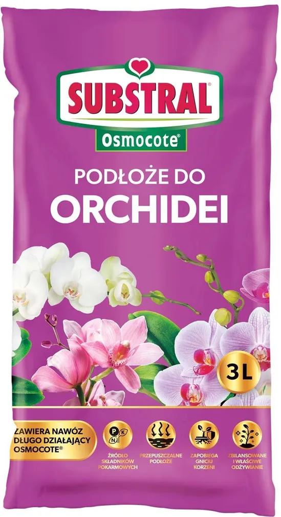 KASVUSUBSTRAAT SUBSTRAL ORHIDEEDELE OSMOCOTE VÄETISEGA 3L